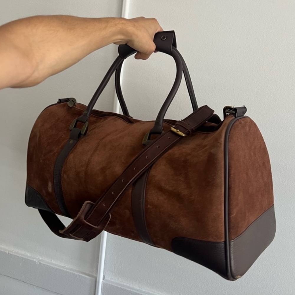 Vintage Marlboro Brown Suede/Leather Duffle Bag NWT